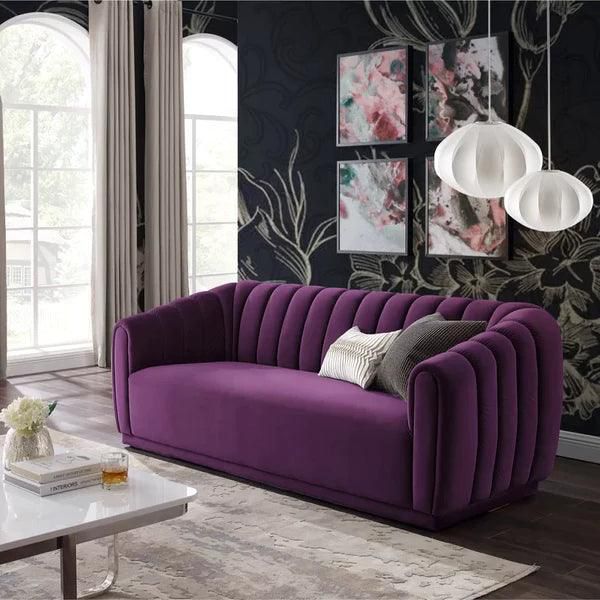 3 Seater Sofa | Purple Colour I Single Cushion