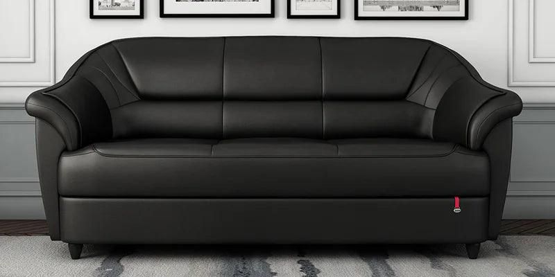 3 Seater Sofa | Black Coloured | Single Cushioned