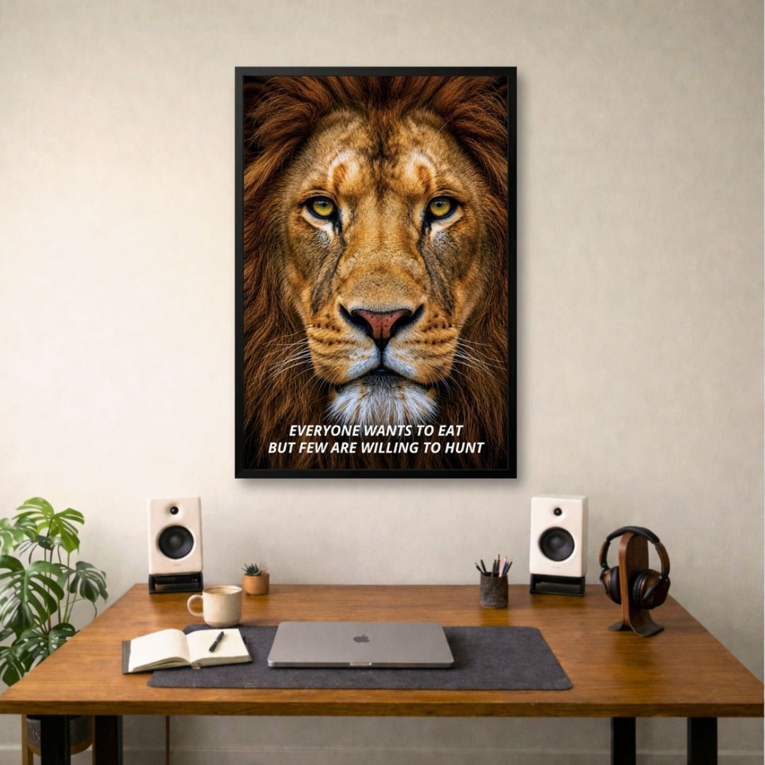 Lion Hunter Mindset | Framed | Ready to Hang | Home Decor House