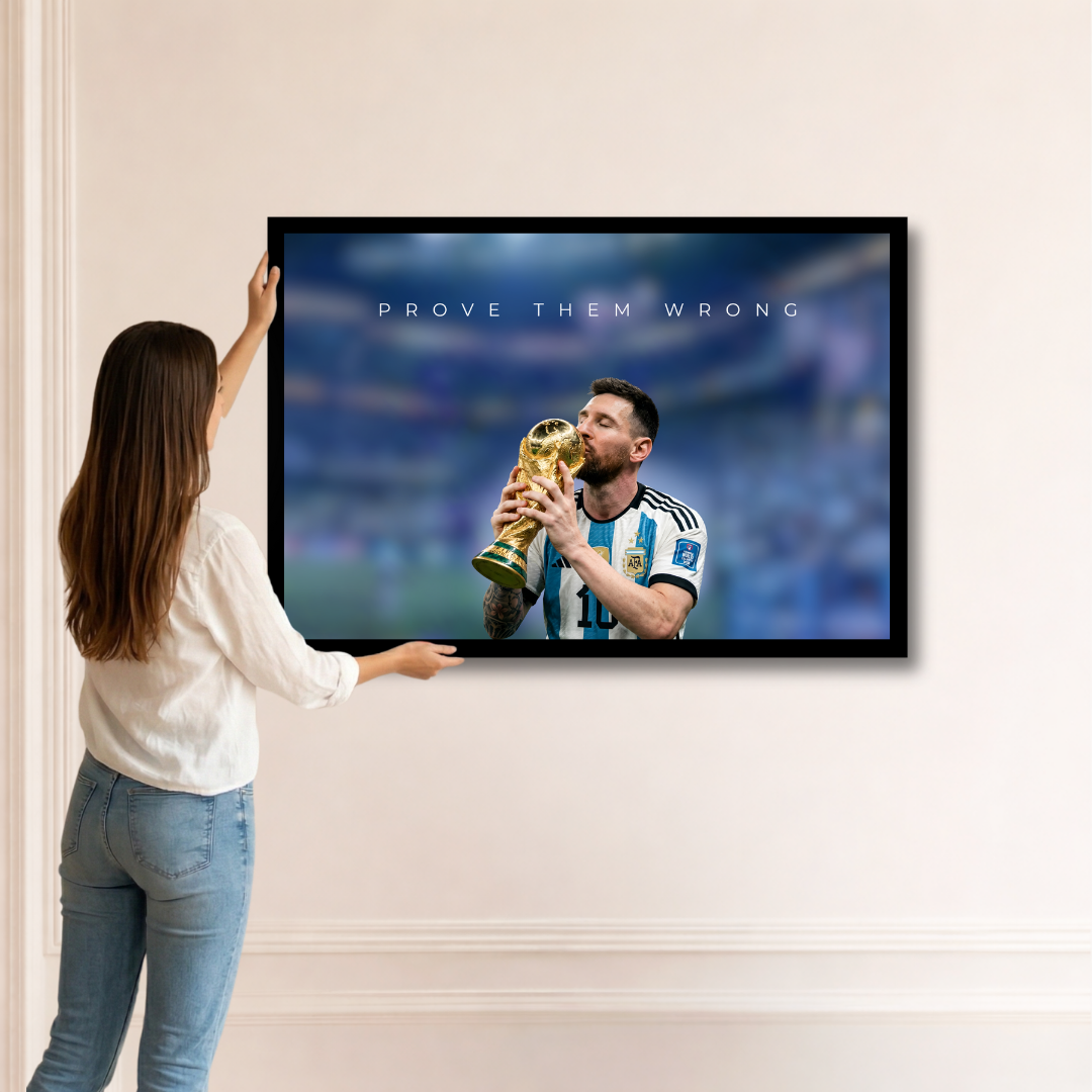 Messi - Prove Them Wrong | Framed | Ready to Hang | Home Decor House