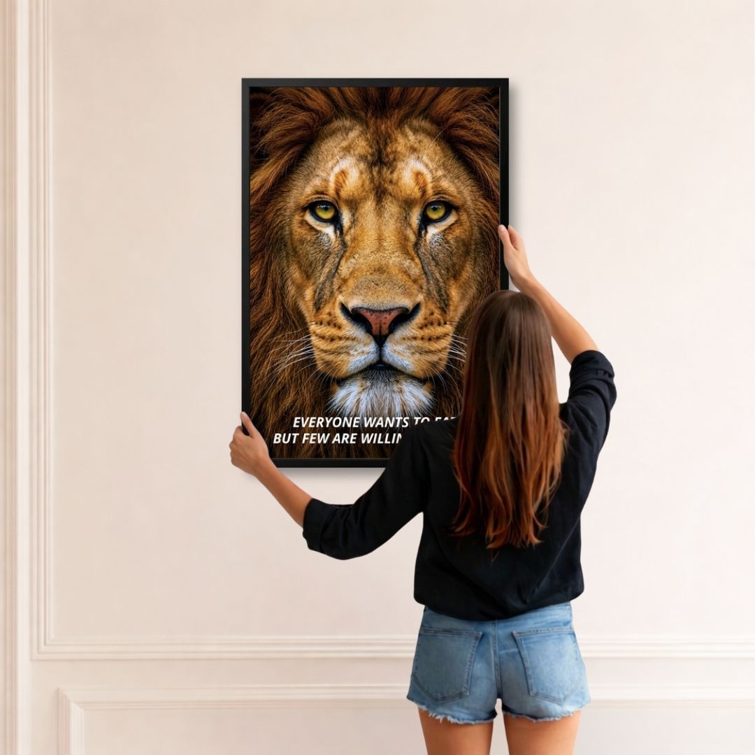 Lion Hunter Mindset | Framed | Ready to Hang | Home Decor House