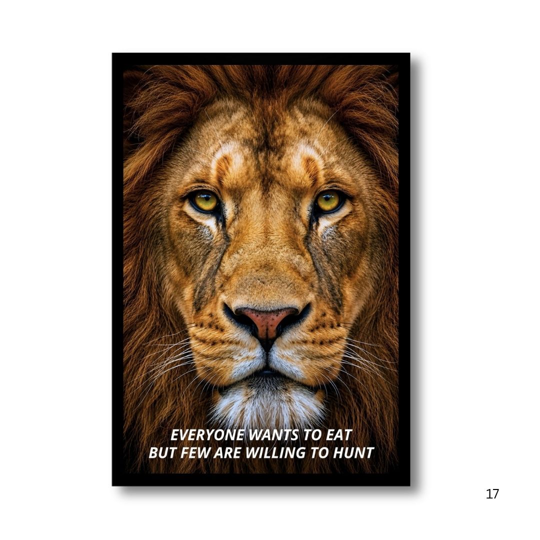 Lion Hunter Mindset | Framed | Ready to Hang | Home Decor House