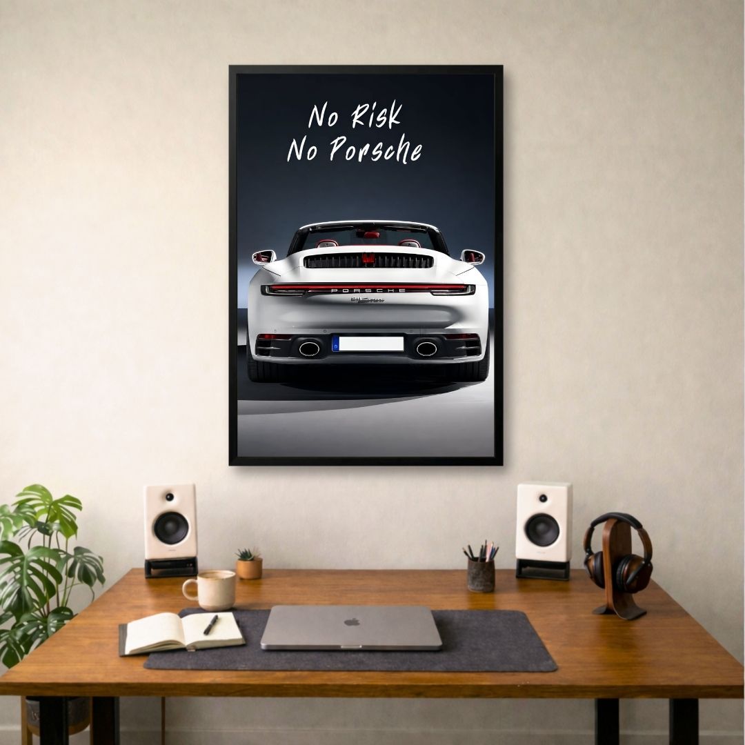 NO RISK NO PORSCHE - Porsche Risk Edition | Framed | Ready to Hang | Home Decor House