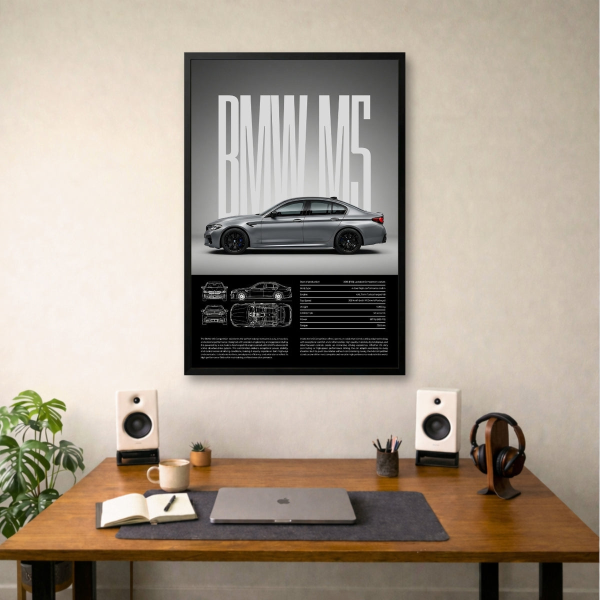 BMW M5 Velocity | Framed | Ready to Hang | Home Decor House