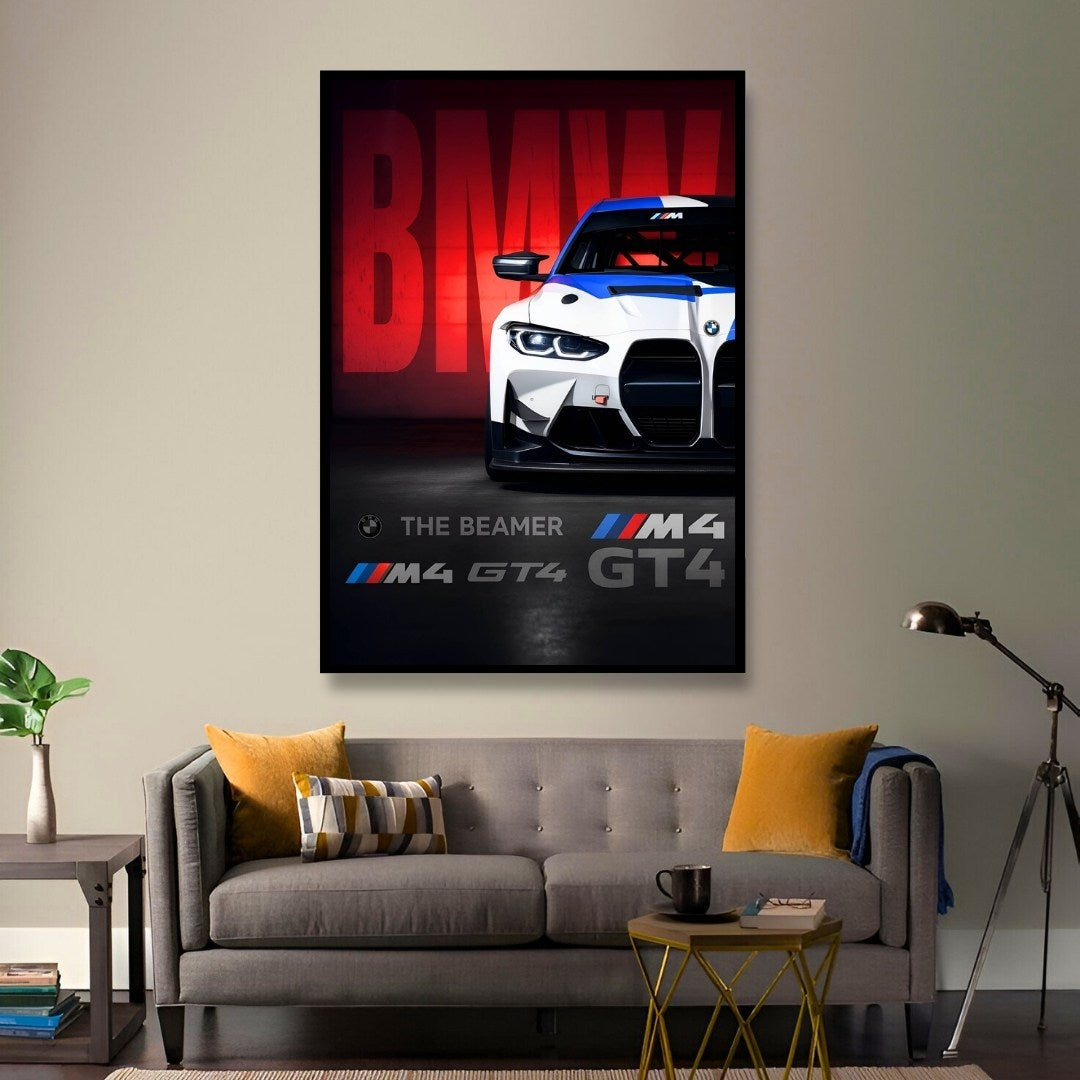 BMW M4 GT4 – The Beamer Frontline | Framed | Ready to Hang | Home Décor House™