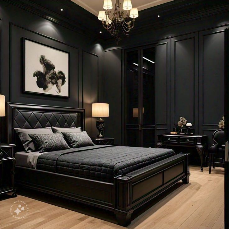 Bed with Box Storage (King Size, Matte Black Finish)