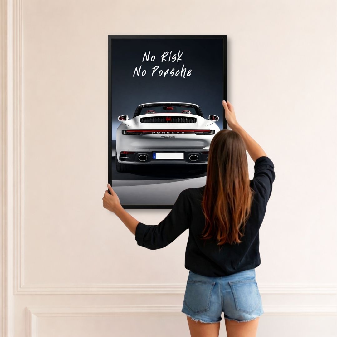 NO RISK NO PORSCHE - Porsche Risk Edition | Framed | Ready to Hang | Home Decor House