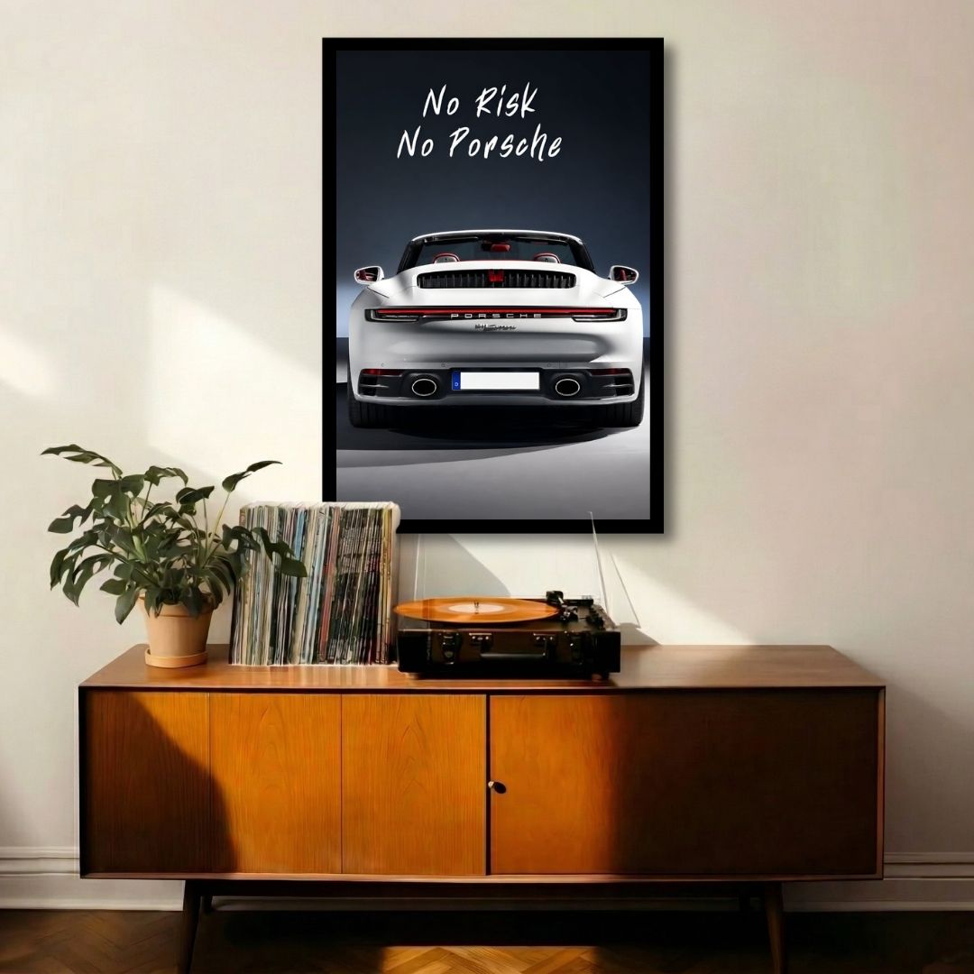 NO RISK NO PORSCHE - Porsche Risk Edition | Framed | Ready to Hang | Home Decor House
