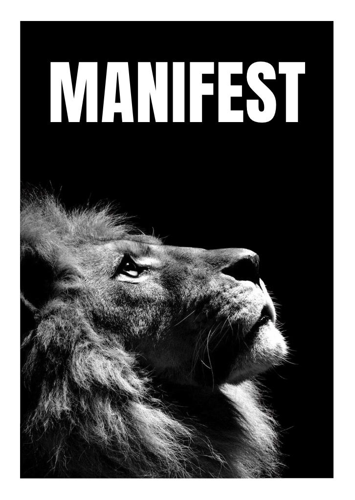 Manifest – Regal Lion Motivation Wall Art | Framed | Ready to Hang | Home Décor House™