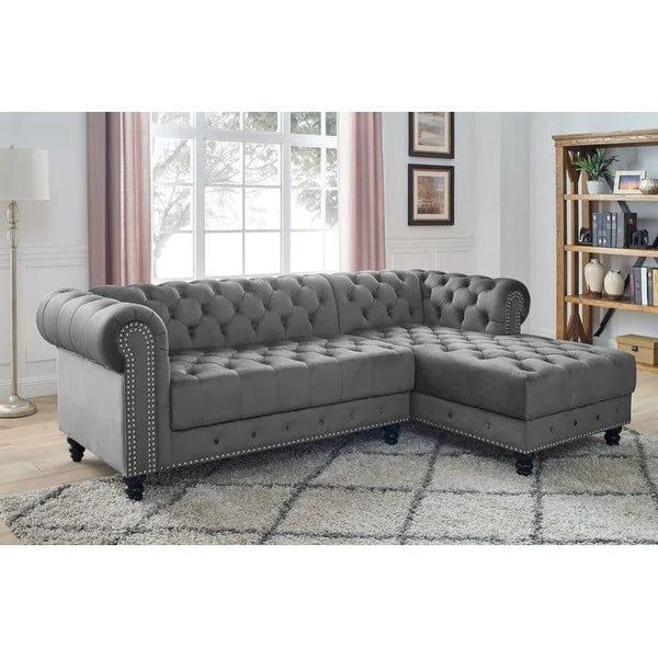 5- Seater L-Shaped Sofa | Grey| Double Cushion | Customised
