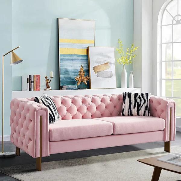 4- Seater Sofa | Pink | Double Cushion