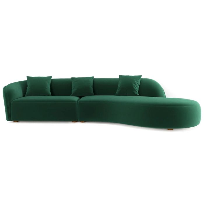 6 Seater Sofa | Green | Curved Shape