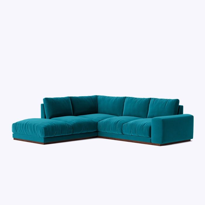 L-Shaped Sofa | Deep Green Colour | 5 Cushion