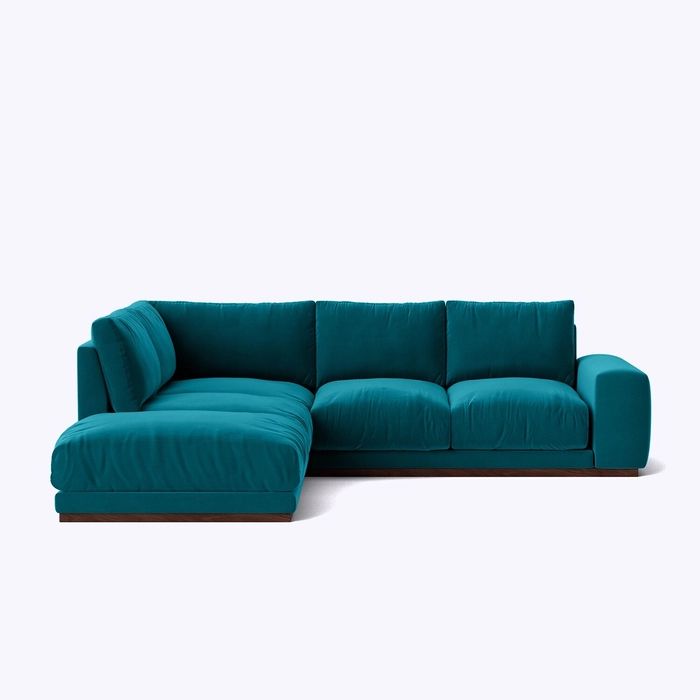 L-Shaped Sofa | Deep Green Colour | 5 Cushion