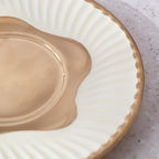 Luxury Porcelain Ivory & Gold Tea Cup and Saucer Set - 18 Piece Collection